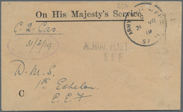 Ägypten - Flugpost: 1919 (31 May), Official Cover From Army/Field Post Office In Egypt Addressed To - Altri & Non Classificati