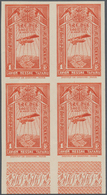 Äthiopien: 1931, Airmails, 1g. Brownish Orange, Bottom Marginal Imperforate Block Of Four, Mint Neve - Ethiopie