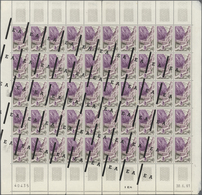 Algerien: 1962, Algier, Complete Sheet Of 50 Stamps With Diagonally Shifted Overprint. ÷ 1962. Alger - Cartas & Documentos