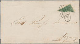 Argentinien: 1864 'Rivadavia' 10c. Green, Clear Impression, Used BISECTED On Folded Cover From Paso - Sonstige & Ohne Zuordnung