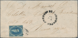 Argentinien: 1864 'Rivadavia' 1c. Blue, Clear Impression, Used On Cover From Corrientes To Buenos Ai - Other & Unclassified