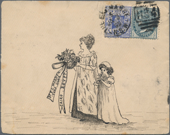 Neusüdwales: 1899, Beautiful Illustrated Envelope Franked With 1/2 And 2 D Sent From SYDNEY With Dup - Lettres & Documents