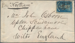 Victoria: 1859, Small Envelope Franked With Rouletted 6 D Victoria Blue Sent From MELBOURNE 16 JY Pe - Brieven En Documenten