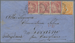 Victoria: 1872, Letter From "DAYLESFORD VICTORIA" Franked With 4 D QV As A Strip Of Three (one Stamp - Brieven En Documenten