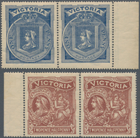 Victoria: 1897, Diamond Jubilee And Hospital Charity Fund Set Of Two In Horizontal Pairs From Right - Brieven En Documenten