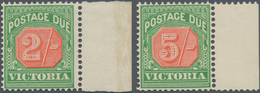 Victoria - Portomarken: 1903, Postage Dues 2s. And 5s. Scarlet And Deep Green Both From Right Margin - Cartas & Documentos