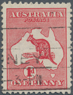 Australien: 1913, Kangaroo 1d. Red Die I With SIDEWAYS Watermark Fine Used With Part Sydney Machine - Autres & Non Classés