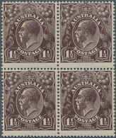 Australien: 1919, KGV 1½d. Black-brown With INVERTED Large Mult. Wmk., Mint Never Hinged, SG. £ 180+ - Autres & Non Classés