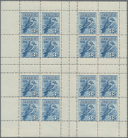 Australien: 1928, Kookaburra Miniature Sheet In A Block Of Four From Lower Left Corner, Mint Never H - Andere & Zonder Classificatie