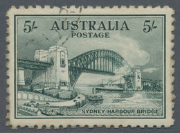 Australien: 1932, Sydney Harbour Bridge 5s. Dark Green Used With Melbourne Pmk. (CTO With Gum And Hi - Autres & Non Classés