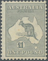 Australien: 1935, Kangaroo £1 Grey With CofA Wmk. Centred To Right, Mint Lightly Hinged, Scarce Stam - Autres & Non Classés