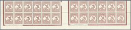 Australien: 1945, Kangaroo 2s. Maroon Re-engraved Die Block Of 24 From Lower Margin With Gutter Betw - Autres & Non Classés