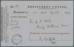 Basutoland: 1886/1887, Five 'Registered Letter Receipts' All Cancelled With Fine MASERU/BASUTOLAND C - 1933-1964 Colonie Britannique