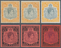 Bermuda-Inseln: 1938/1953, KGVI High Value Definitives Lot With 19 Stamps From 2s. To 1pd. Incl. Dif - Bermudes