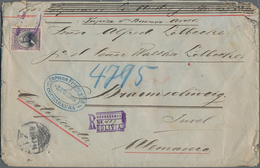 Bolivien: 1905, Very Decorative Registered Letter With Bulk Franking Of Thirty-five Items On Reverse - Bolivië