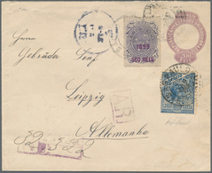 Brasilien - Ganzsachen: 1900, Stationery Envelope Liberty Head 200r. Mauve Uprated By Liberty Head 2 - Entiers Postaux