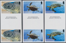 Britisches Territorium Im Indischen Ozean: 2005, Turtles Complete Set Of Six In Vertical IMPERFORATE - Sonstige & Ohne Zuordnung