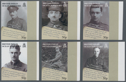 Britisches Territorium Im Indischen Ozean: 2008, 90 Years End Of WWI Complete IMPERFORATE Set Of Six - Autres & Non Classés