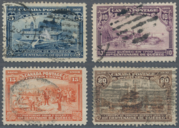 Canada: 1908 'Quebec' 5c., 10c., 15c. And 20c., All Used, The 5c. And 10c. With A Small Tin At Top, - Other & Unclassified