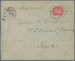 Cook-Inseln: 1901, Angel Tern 1 Sh. Carmin Tied By Cds. "COOK ISLAND...SE.01" To Registered Cover Ad - Cook Islands