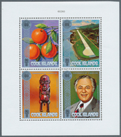 Cook-Inseln: 1983, COMMONWEALTH DAY. Miniature Sheet With The Set's 4 Stamps Showing Alternative Sta - Cookeilanden