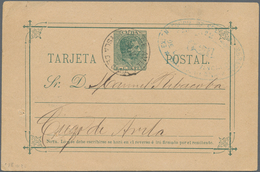 Cuba: 1889, 2 C. Green On Buff Postal Stationery Card Written In Cienfuegos Tied By "Ciego De Avida - Otros & Sin Clasificación