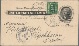 Cuba: 1902-06, Spanish American War : USA Jefferson 1c. Black Postal Stationery Card Uprated With 1c - Other & Unclassified