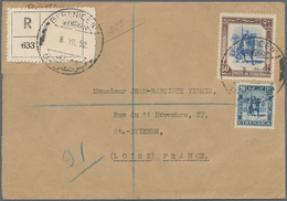 Cyrenaica: 1952, 50 M Brown/ultramarine And 20 M Dark Blue On Registered Letter From BERENICE To Fra - Cirenaica