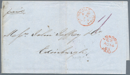 Dänisch-Westindien: 1863, "ST. THOMAS PAID" Red Circle Postmark On Folded Letter Via London (red "Lo - Deens West-Indië