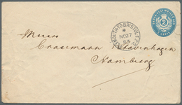 Dänisch-Westindien: 1883, 2 C Blue Postal Stationery Envelope (small Faults/tear), Addressed To The - Danimarca (Antille)