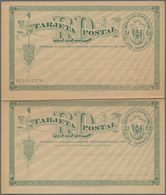 Dominikanische Republik: 1881 Unused Postal Stationery Card 2 Centavos Green On Buff, Doublecard Wit - Repubblica Domenicana