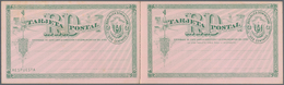 Dominikanische Republik: 1881 Two Unused Postal Stationery Cards 2 Centavos Green On Pink, Doublecar - Dominicaine (République)