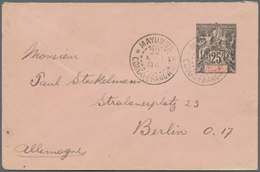 Französisch-Kongo: 1892 Postal Stationery Envelope Sent 1894 From Mayumba Via Libreville To Berlin - Altri & Non Classificati