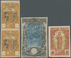 Französisch-Kongo: 1901/1907, Definitives "Pictorials", Group Of Four Imperforate Essays/proofs On U - Sonstige & Ohne Zuordnung