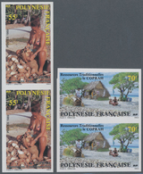 Französisch-Polynesien: 1989, Copra Production 55 Fr. Und 70 Fr. Imperforated, Two Vertical Pairs, M - Altri & Non Classificati