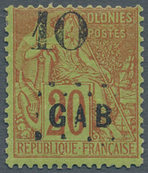Gabun: 1886/88, 10 C. On 20 C. Red On Green With Handstamped Overprint "GAB" In Fine Condition, Sign - Neufs
