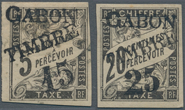 Gabun: 1889, Postage Due Stamps Of The French Colonies (General Issue) With Three-line Overprint "GA - Unused Stamps