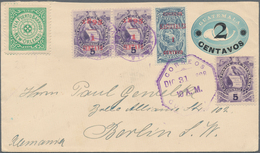 Guatemala - Ganzsachen: 1898, 2c. On 5c. Light Blue, Uprated Stationery Envelope Form "GUATEMALA CIT - Guatemala