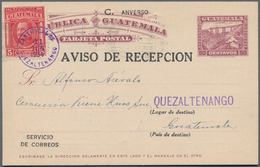 Guatemala - Ganzsachen: 1934, 50 C Red-brown Postal Stationery Card With Additional Franking From Th - Guatemala