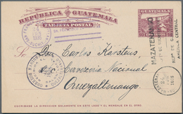 Guatemala - Ganzsachen: 1935, 50 C Brown Postal Stationery Card Used In QUEZALTENANGO With A Picture - Guatemala