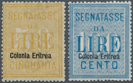 Italienisch-Eritrea - Verrechnungsmarken: 1903, Ital. Verrechnungsmarken 50 Lire Gelb Und 100 Lire B - Eritrea