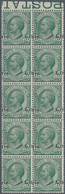 Italienisch-Libyen: 1912, 5 C Green With Horizontal Block Of Ten With Overprint "Libia" Above Two St - Libië