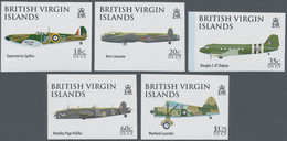 Jungferninseln / Virgin Islands: 2008, 90 Years Of Royal Air Force Complete IMPERFORATE Set Of Five - Iles Vièrges Britanniques