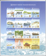 Kiribati (Gilbert-Inseln): 2013, Definitive Issue 'Ships' Complete Set Of 16 In An IMPERFORATE Sheet - Kiribati (1979-...)