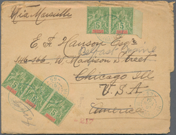 Madagaskar: 1907 Letter With Contents Of Maevatanana With The Right Postal Rate Of 5x5 Cent. Red On - Altri & Non Classificati