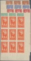 Madagaskar: 1931, Gouverneur Gallieni Definitives Complete Set Of Five In IMPERFORATE Blocks Of Nine - Autres & Non Classés