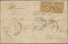 Martinique: 1865 "MARTINIQUE/IMP. EUGENIE/30/MARS/65" And Wrong "MEXIQUE/IMP. EUGENIE/30/MARS/65" Oc - Andere & Zonder Classificatie