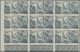 Martinique: 1946, From Tchad To Rhine Complete Set Of Six In IMPERFORATE Blocks Of Nine From Lower L - Autres & Non Classés