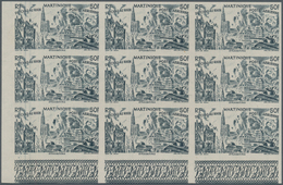 Martinique: 1946, From Tchad To Rhine Complete Set Of Six In IMPERFORATE Blocks Of Nine From Lower L - Andere & Zonder Classificatie