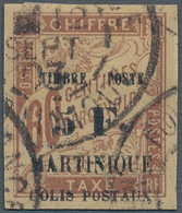 Martinique - Paketmarken: 1903, 5 Fr. On 60 C. Brown With Additional Overprint "TIMBRE POSTE - 5 FR - Altri & Non Classificati